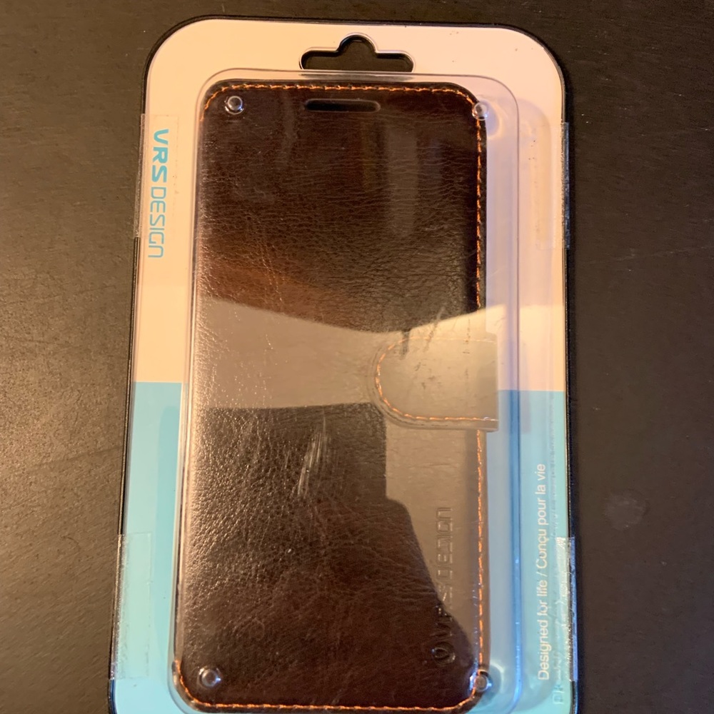 Galaxy s8 Case Brown smooth leather wallet phone case